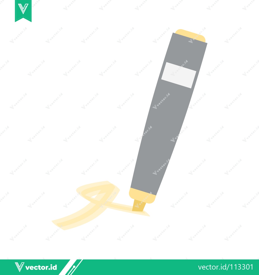 Premium Vector dari Yellow highlighter marker drawing a line on a white background