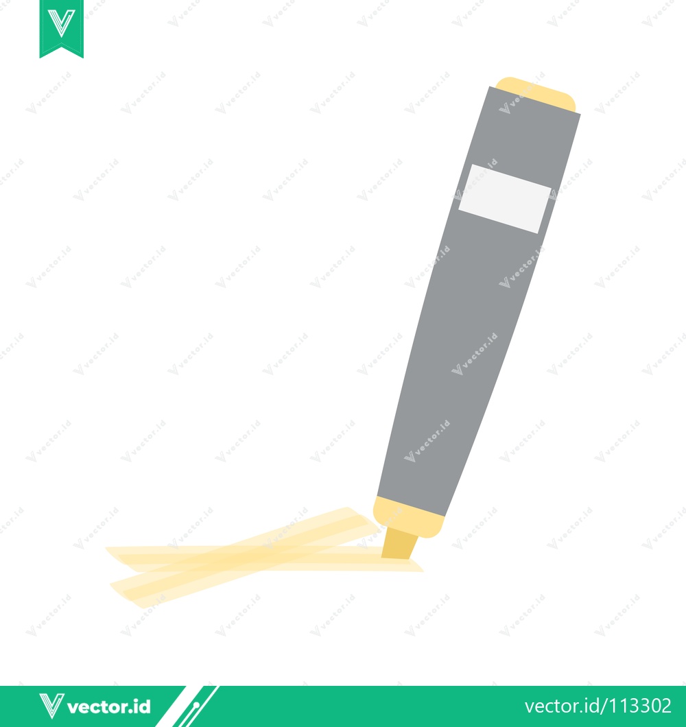 Premium Vector dari Yellow highlighter marker drawing a line on a white background