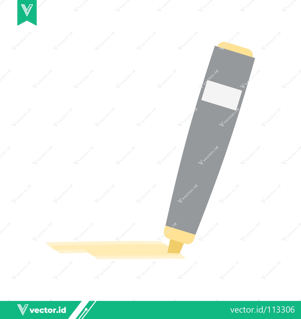 Premium Vector of Yellow highlighter marker drawing a line on a white background