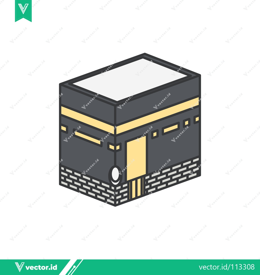 Premium Vector dari Isometric illustration of the Kaaba in Mecca Islams holiest site
