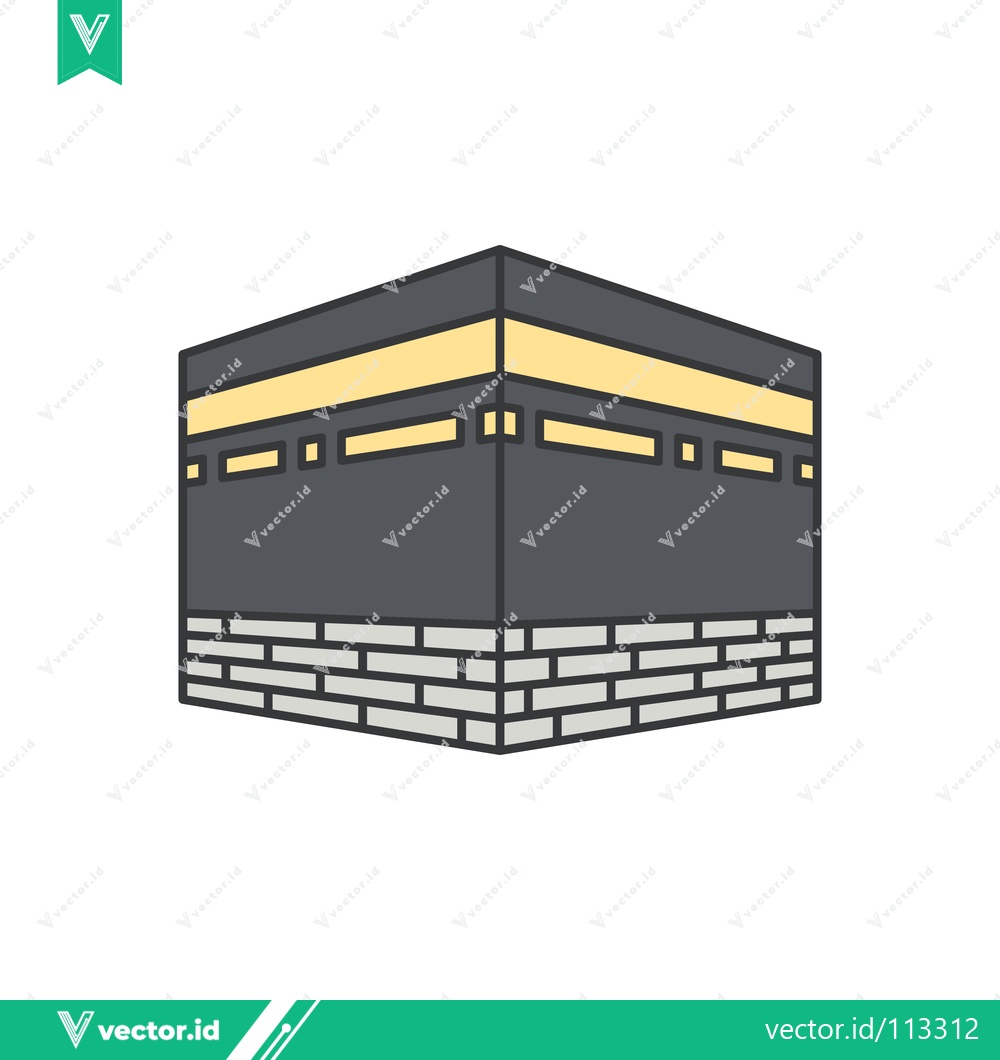Premium Vector dari Stylized illustration of the Kaaba in Mecca Islams holiest site