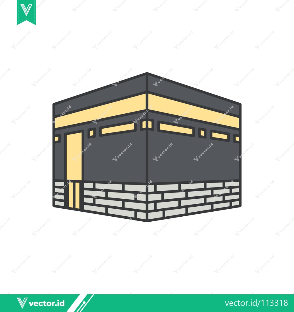 Premium Vector dari Stylized Illustration of the Kaaba in Mecca
