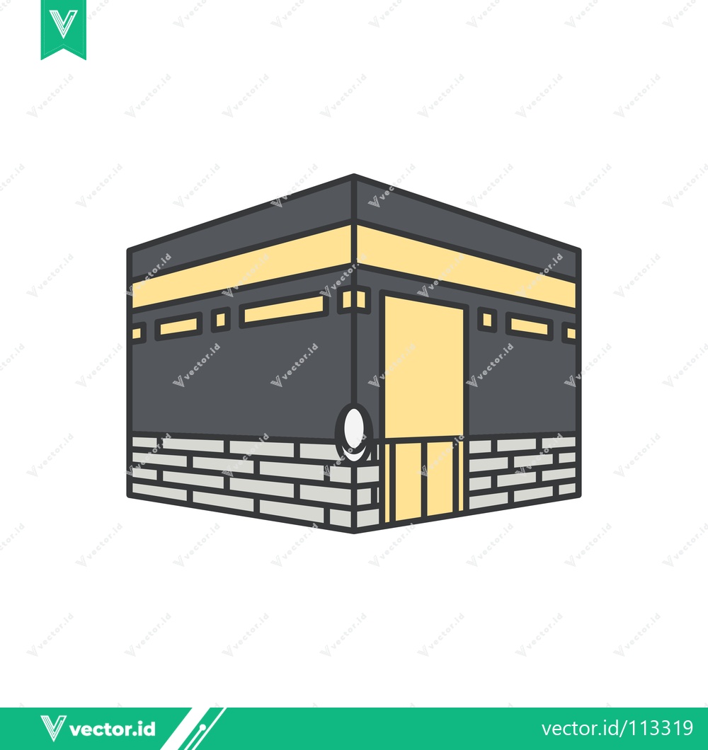 Premium Vector dari Kaaba Building Icon Islamic Holy Site Mecca