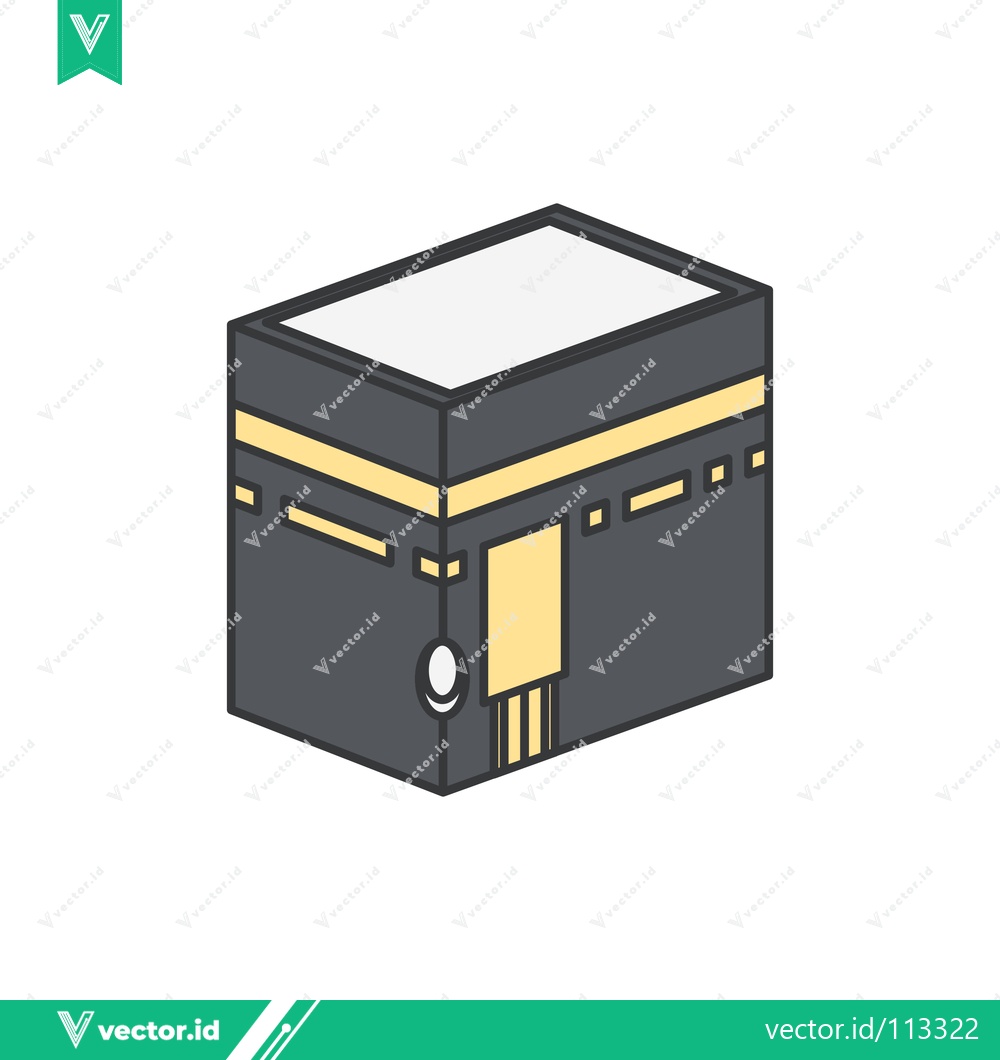 Premium Vector dari Islamic Kaaba Building Icon Sacred Religious Landmark
