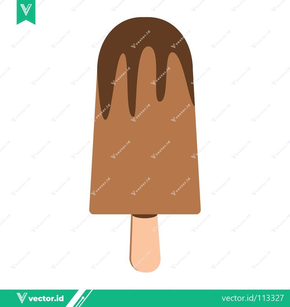 Premium Vector dari Chocolate Ice Cream Bar on a Stick
