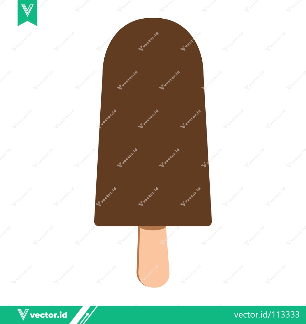 Premium Vector dari Chocolate Covered Ice Cream Bar on a Stick