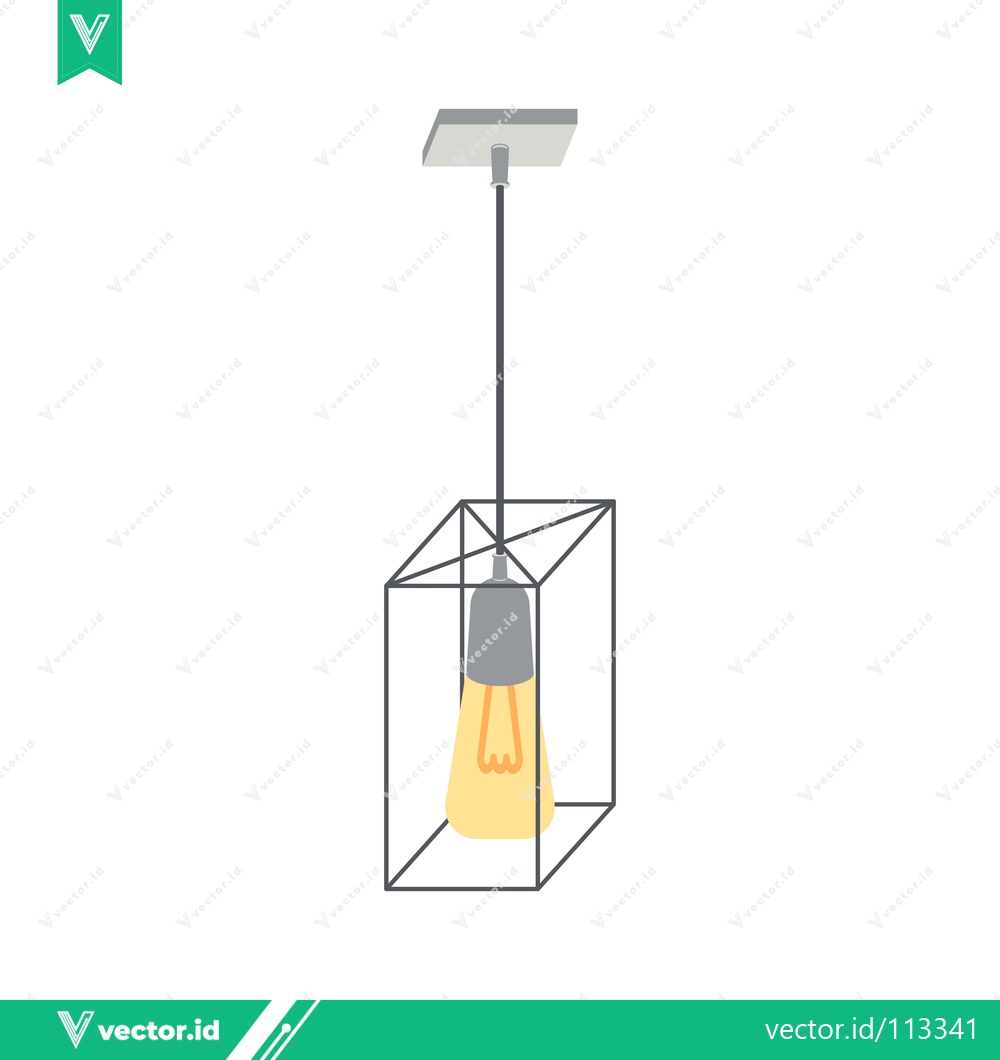 Premium Vector of Modern Geometric Pendant Light Fixture with Edison Bulb