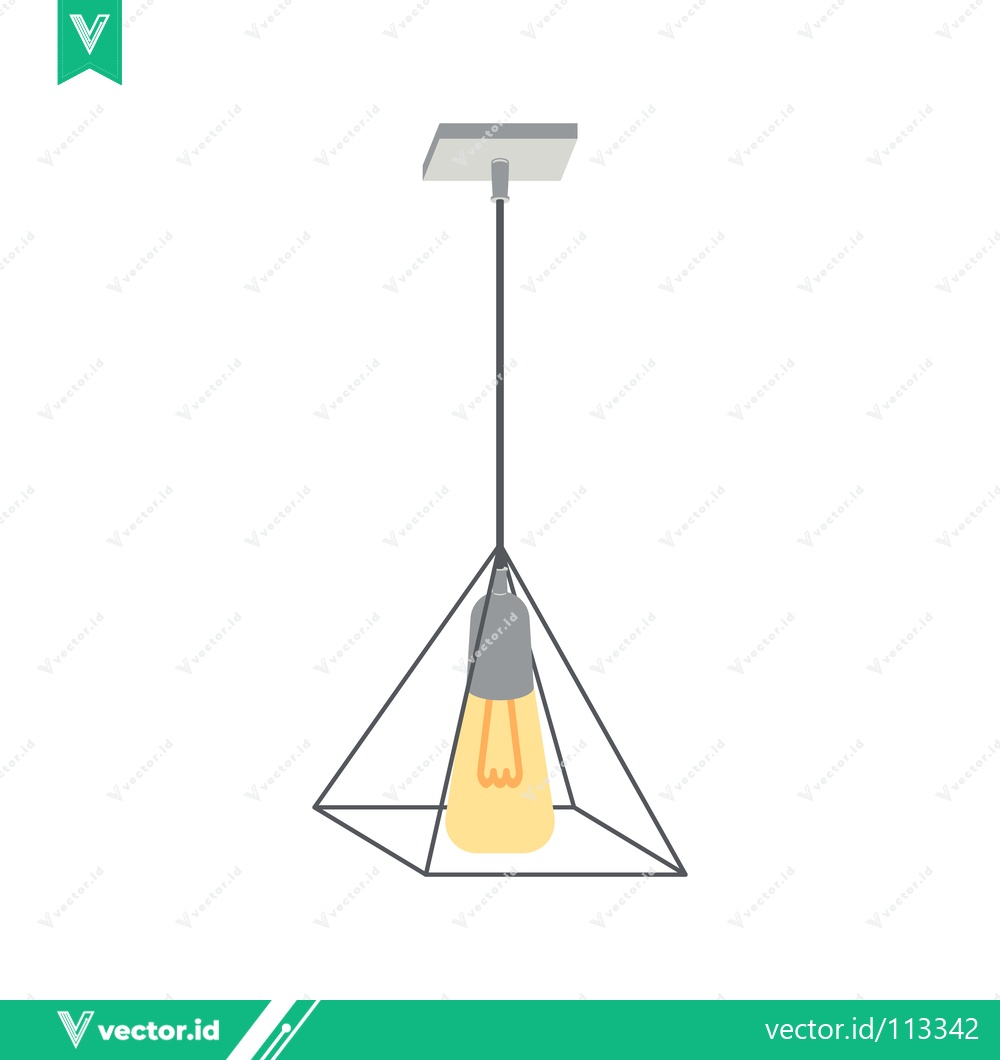 Premium Vector dari Modern Geometric Pendant Light Fixture with Edison Bulb