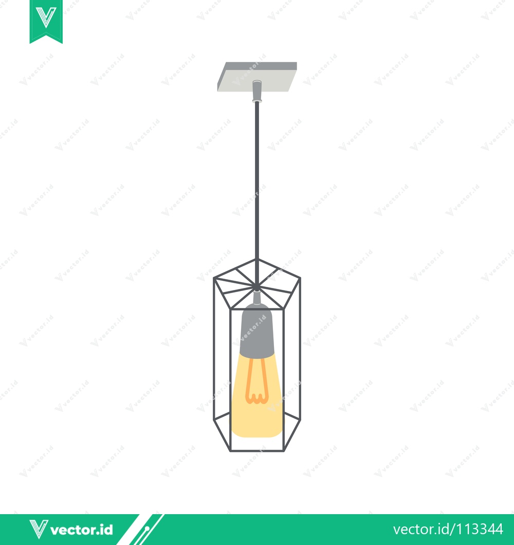 Premium Vector dari Modern Geometric Pendant Light Fixture with Edison Bulb
