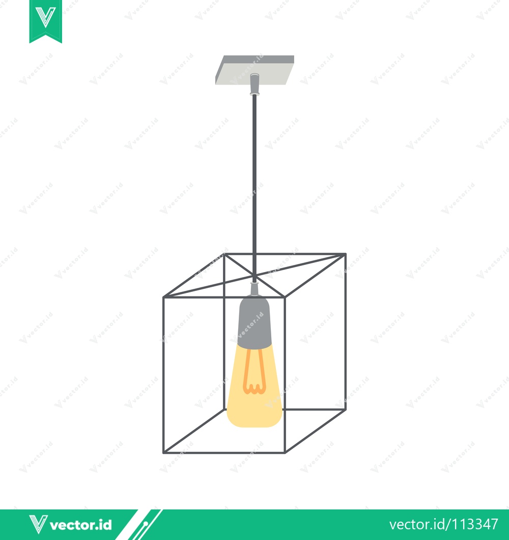 Premium Vector of Modern Geometric Pendant Light Fixture with Edison Bulb