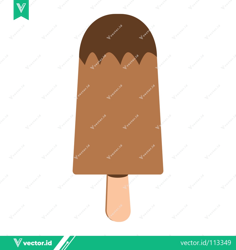 Premium Vector dari Chocolate Ice Cream Bar on a Stick