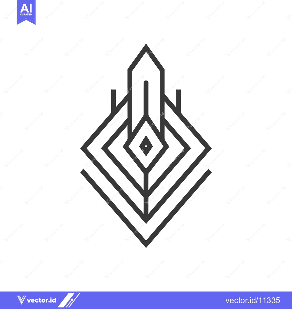Premium Vector dari Abstract Geometric Design with Central Diamond and Arrowhead