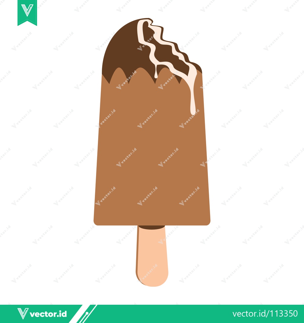 Premium Vector dari Chocolate Ice Cream Bar with White Drizzle
