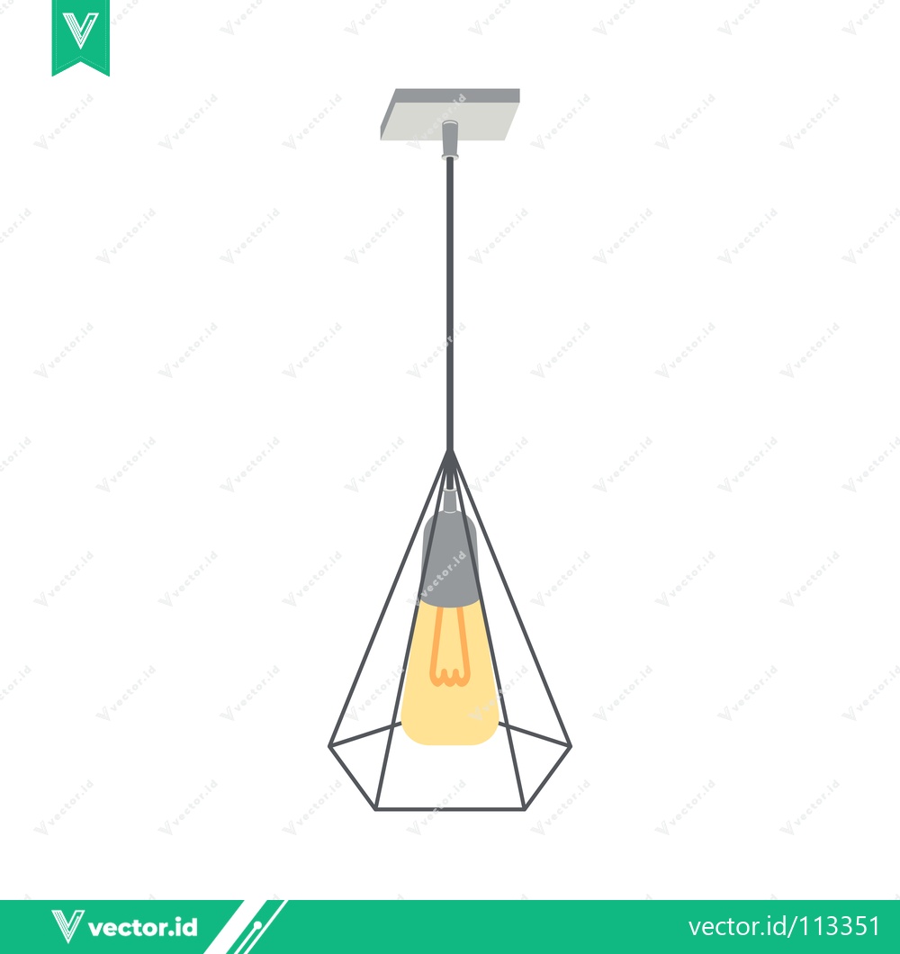 Premium Vector of Modern Geometric Pendant Light Fixture with Edison Bulb