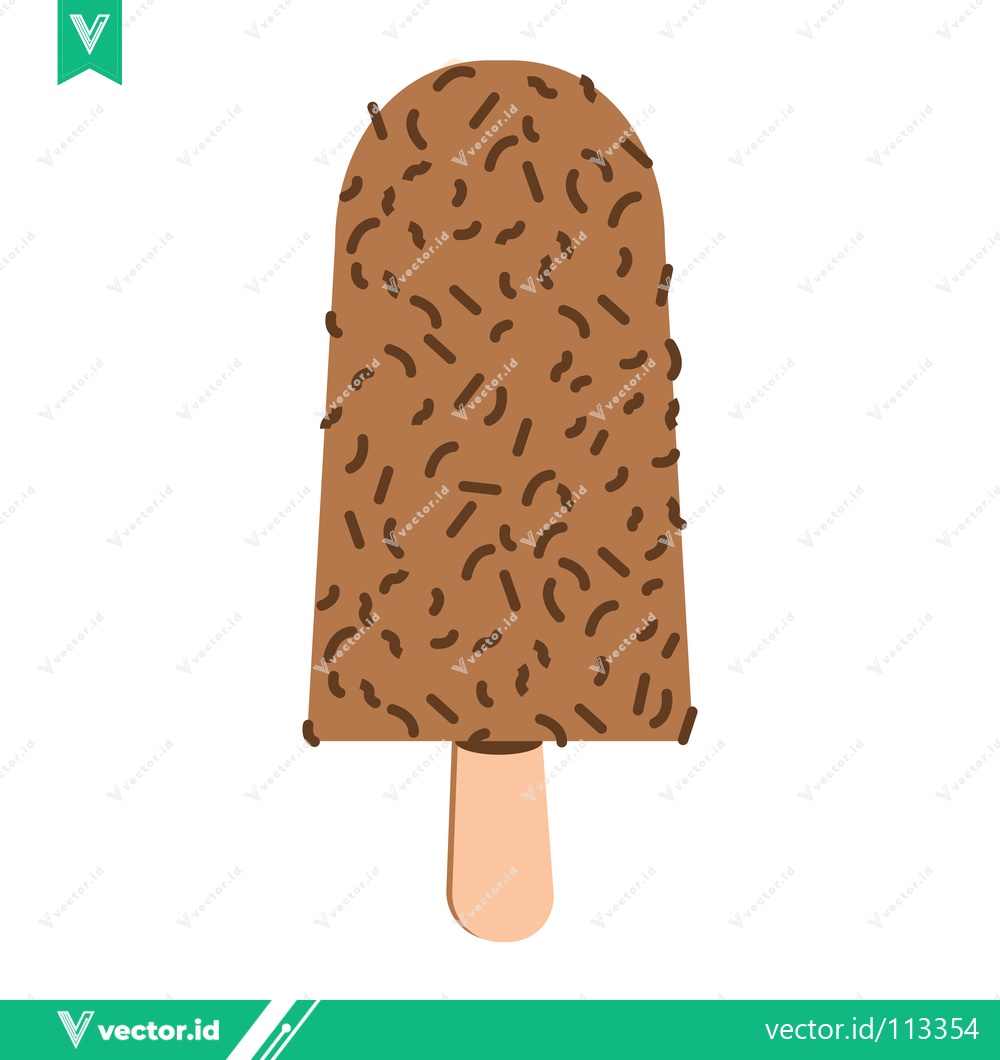 Premium Vector dari Chocolate Ice Cream Bar with Sprinkles