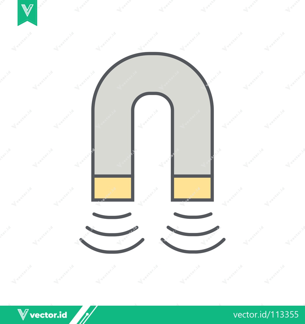 Premium Vector dari Simple Horseshoe Magnet Icon with Magnetic Field Lines