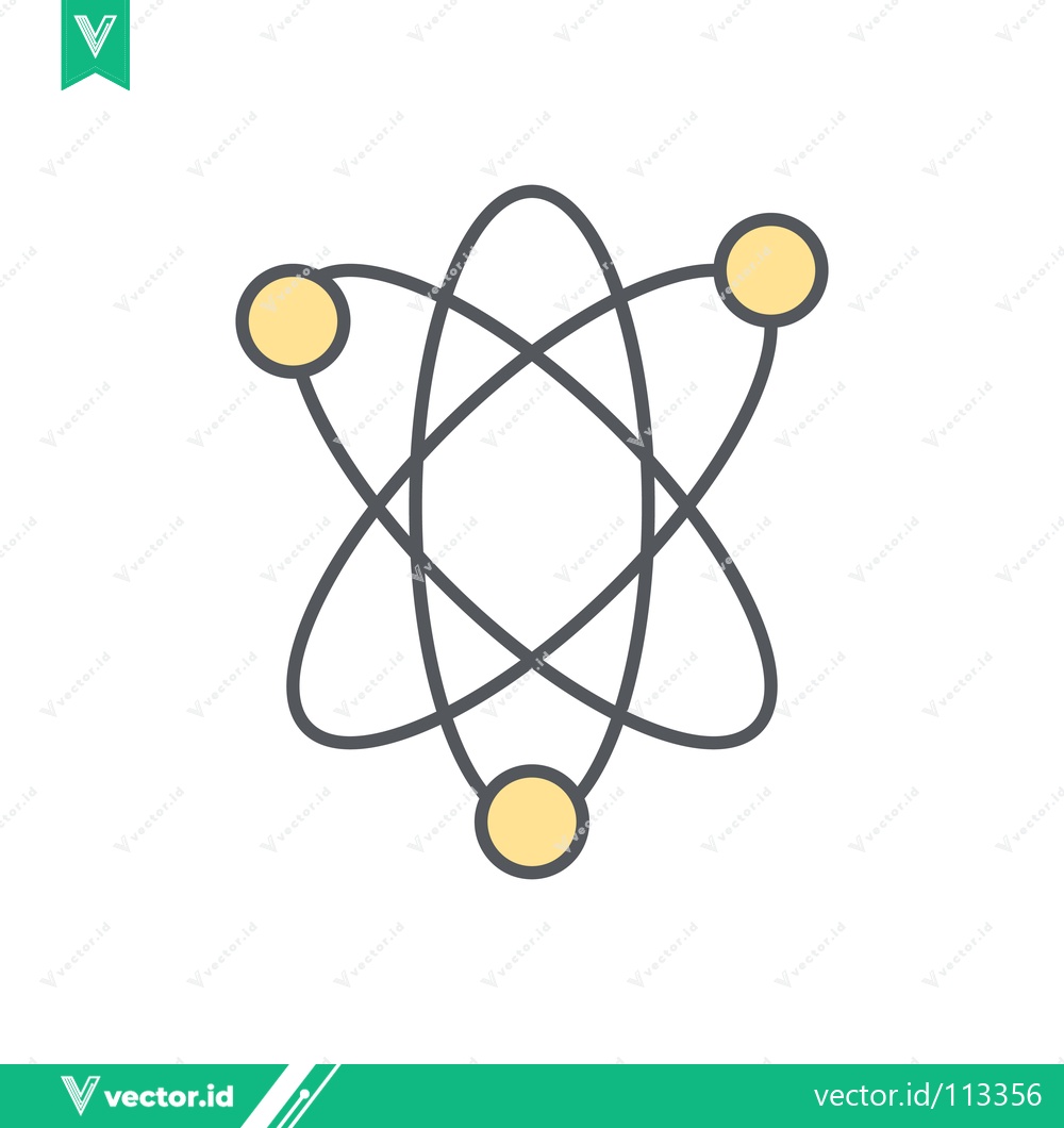 Premium Vector of Abstract Atom Model with Electrons Orbiting Nucleus