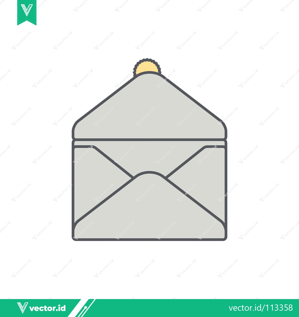 Premium Vector of Simple Envelope Icon with Yellow Dot