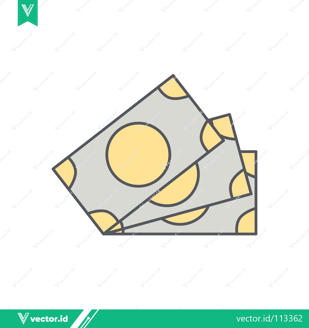 Premium Vector dari Stylized Illustration of Three Banknotes with Circular Patterns