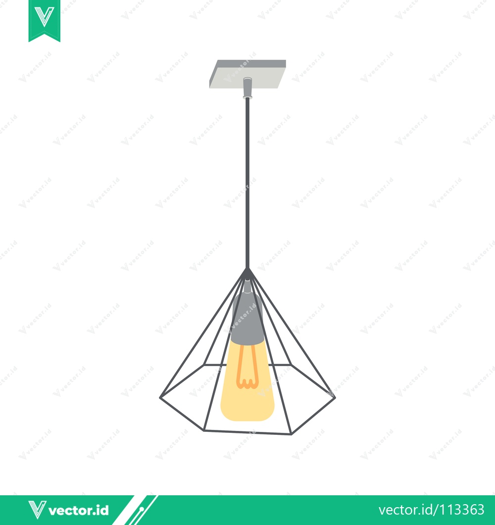 Premium Vector dari Modern Geometric Pendant Light Fixture with Edison Bulb