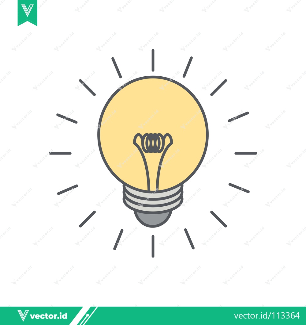 Premium Vector dari Illustration of a glowing light bulb symbolizing a bright idea