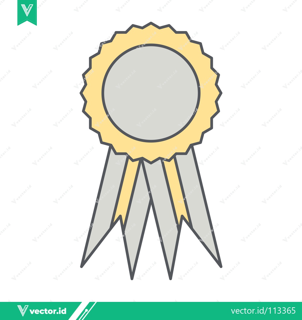Premium Vector of Award Ribbon Rosette Blank Template Graphic
