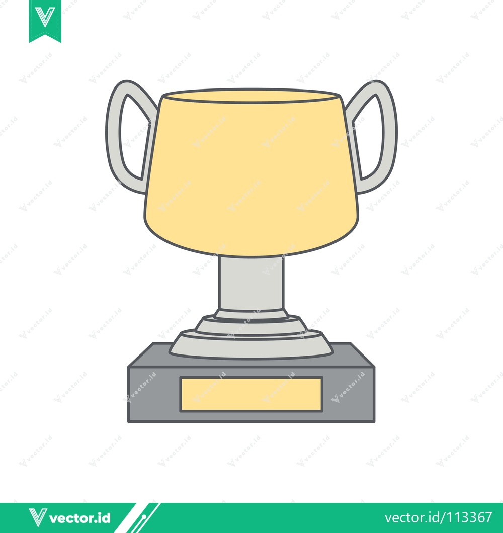 Premium Vector dari Golden Trophy with Handles on a Pedestal