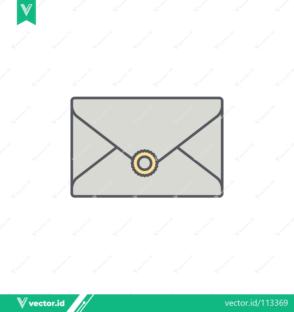 Premium Vector dari Simple Envelope Icon with Circular Clasp