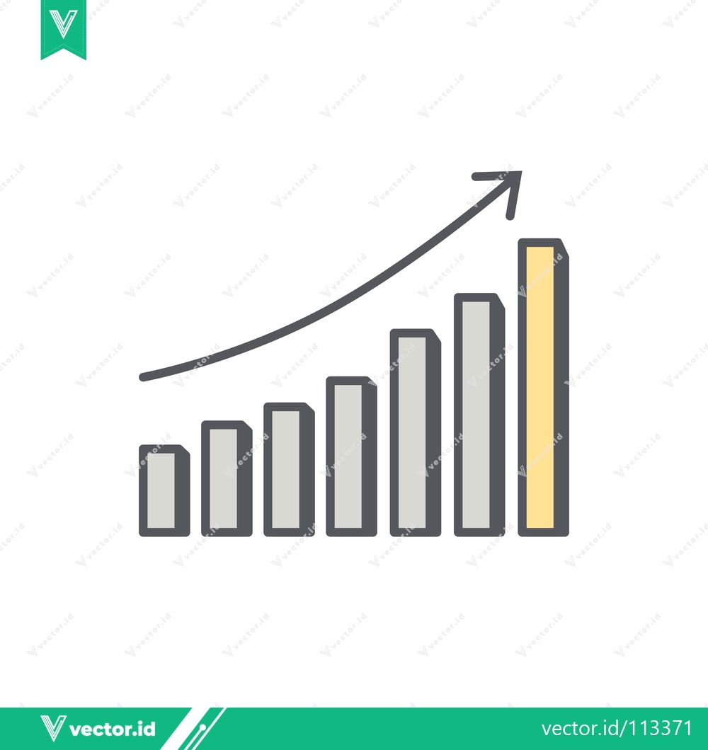 Premium Vector dari Growing Bar Chart with Upward Trend Arrow