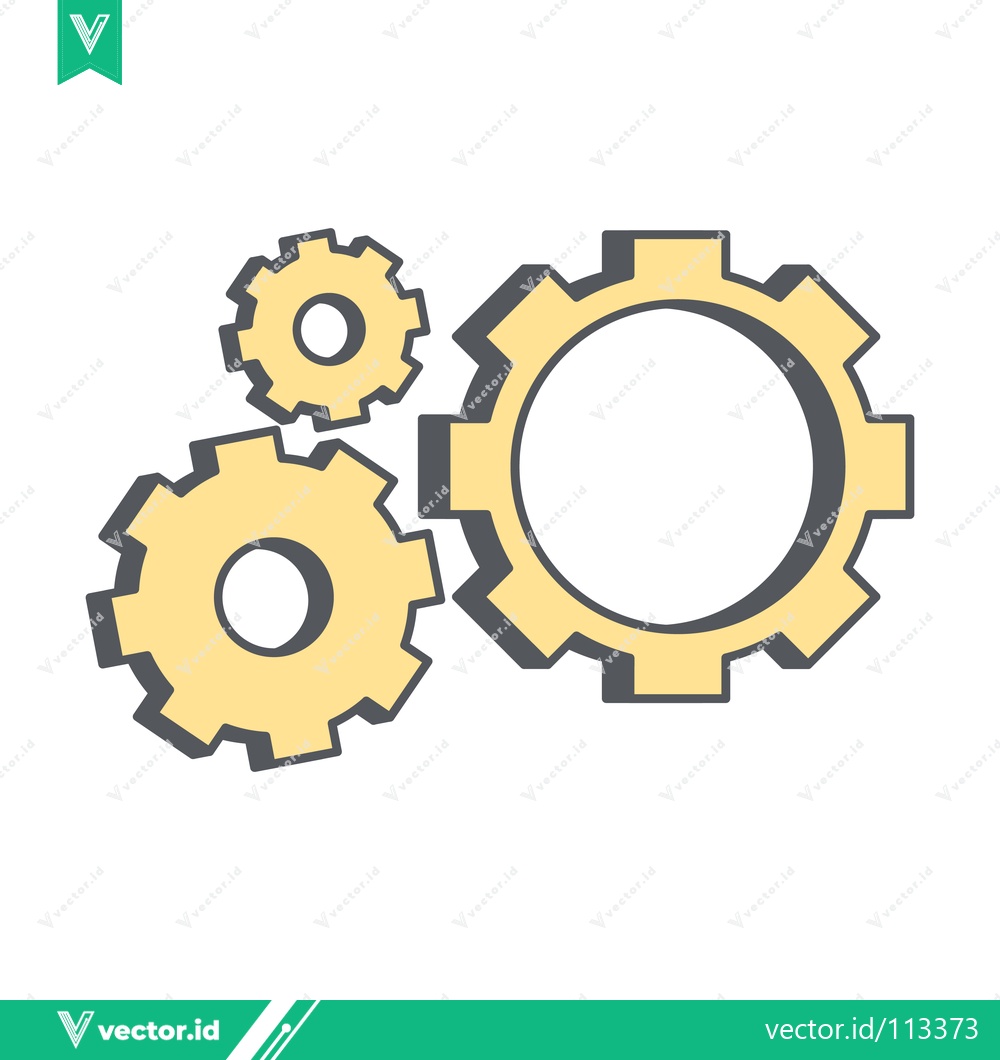 Premium Vector dari Three interlocking gears representing teamwork and industry