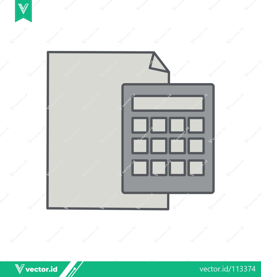 Premium Vector dari Calculator and Document Icon Representing Financial Calculations