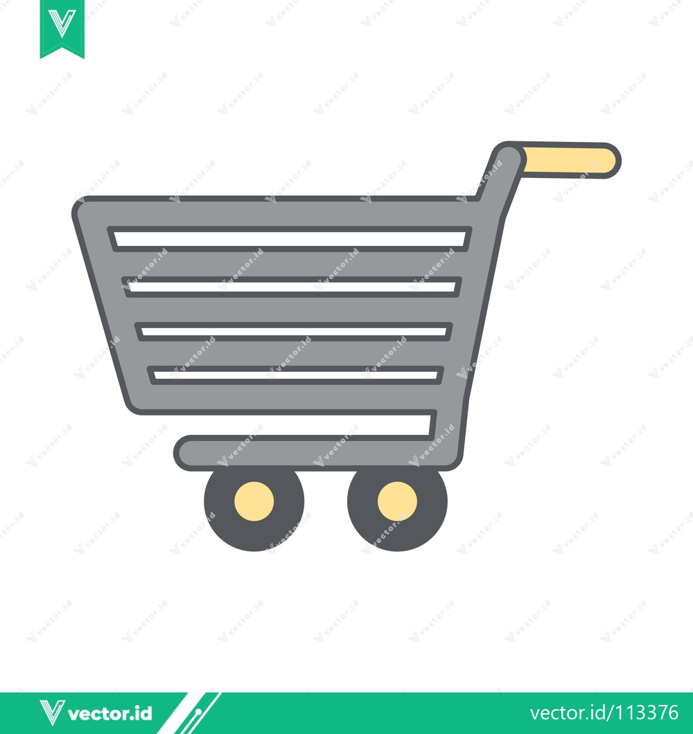 Premium Vector of Simple Shopping Cart Icon Vector Illustration