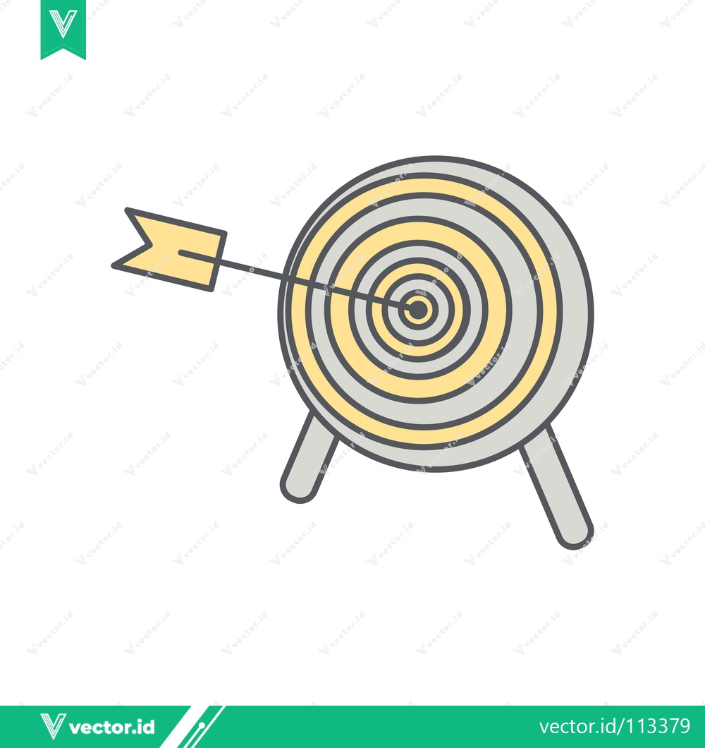 Premium Vector of Target with Arrow Hitting the Bullseye
