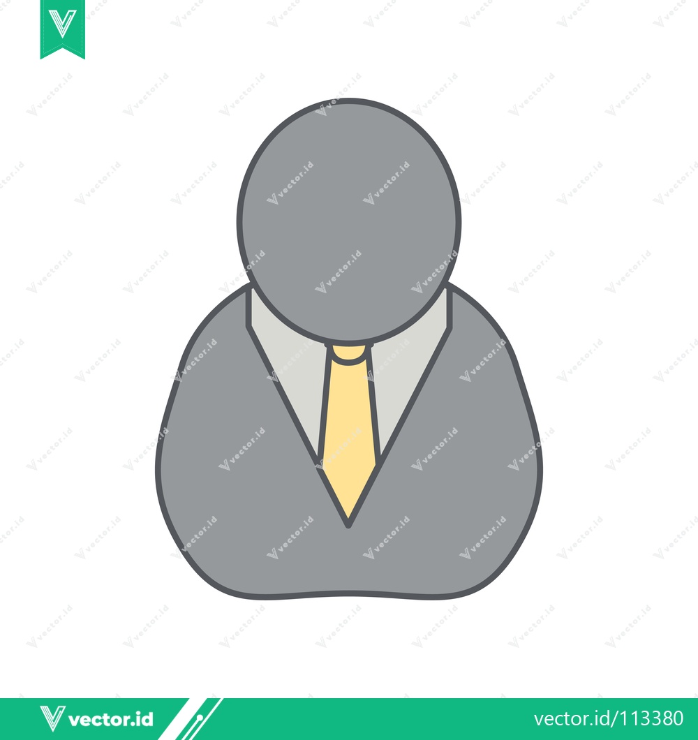 Premium Vector dari Minimalist Icon of a Businessman in a Suit and Tie