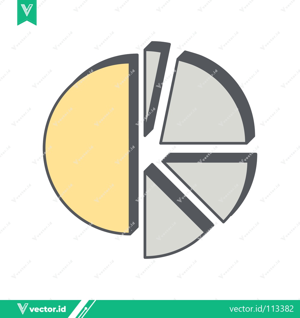 Premium Vector dari 3D Pie Chart Graphic with Segments and Data Visualization