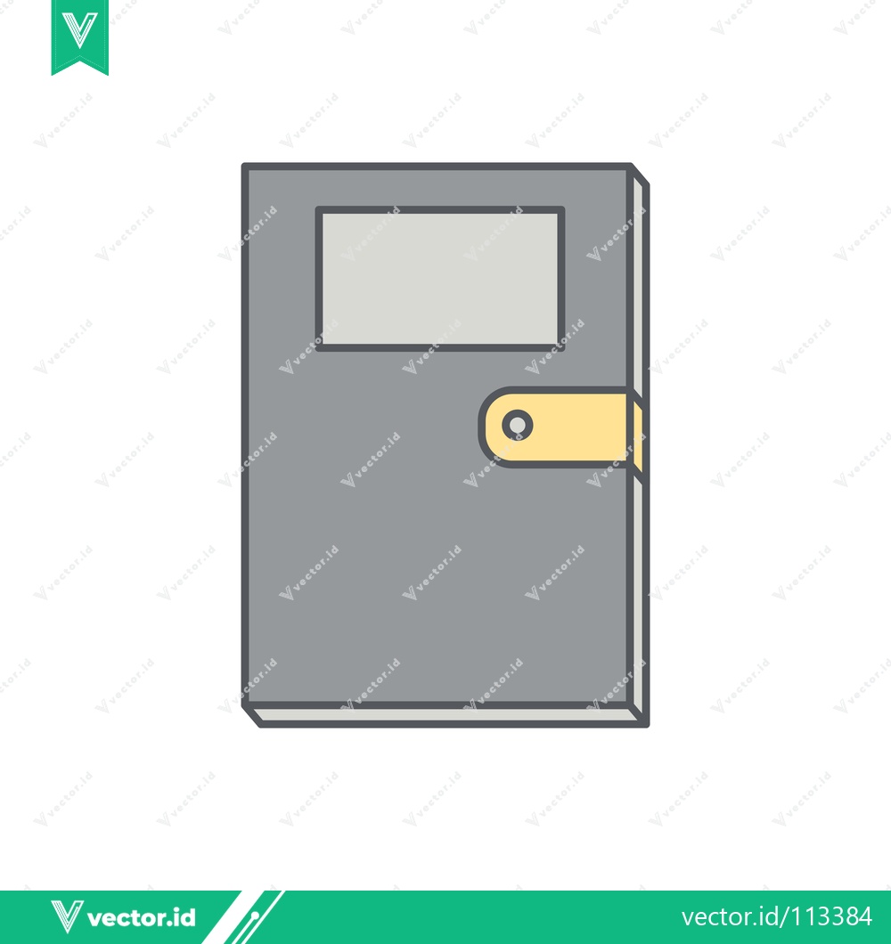Premium Vector of Simple Illustration of a Closed Notebook with a Tab Closure