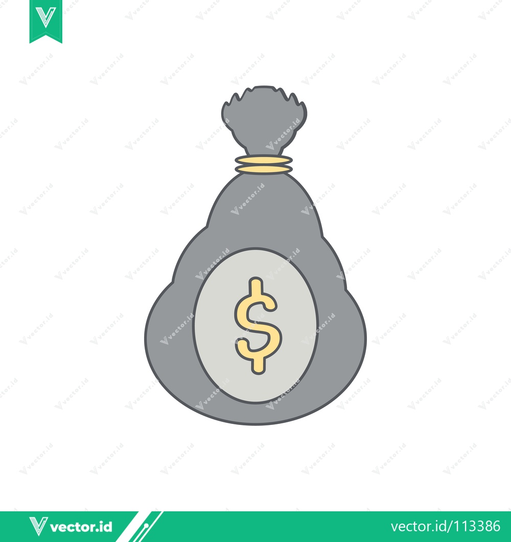 Premium Vector of Money Bag Icon with Dollar Sign