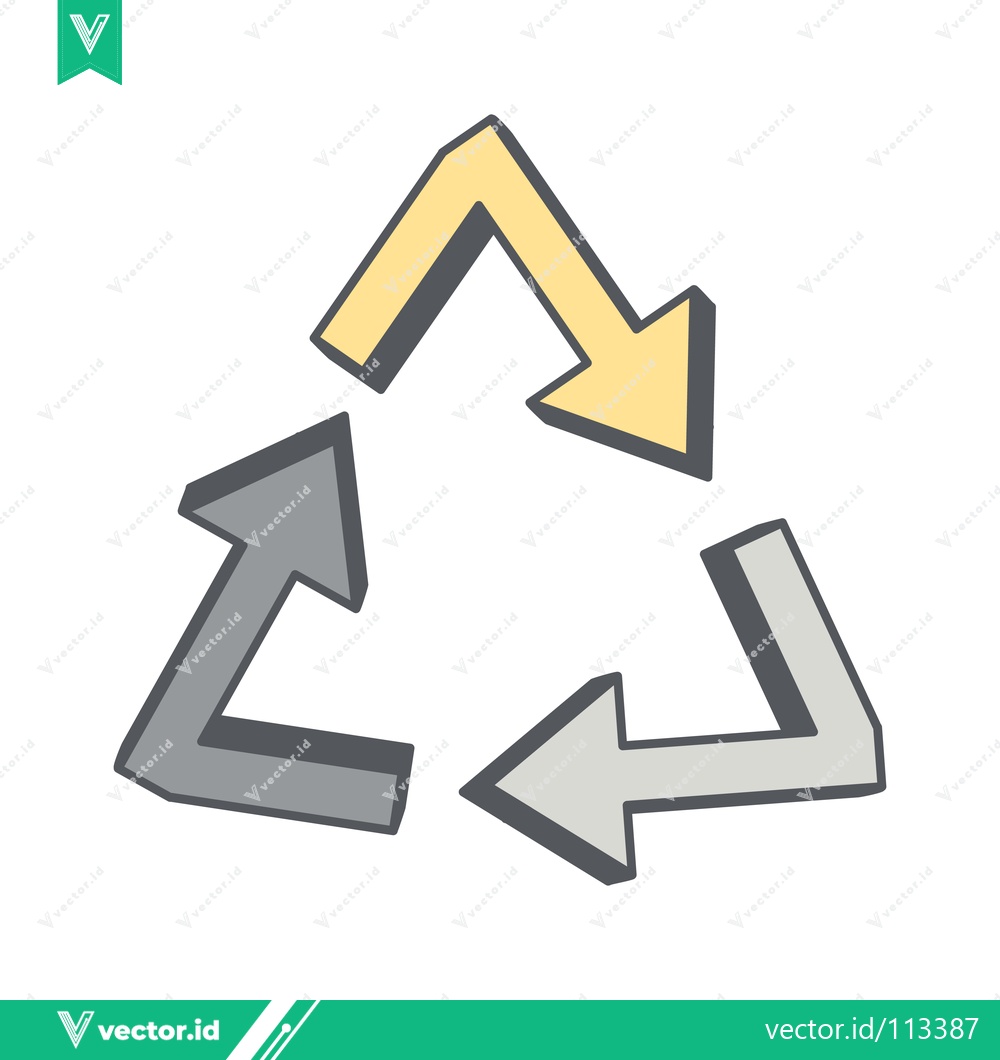 Premium Vector dari Recycling Symbol Arrows Illustration