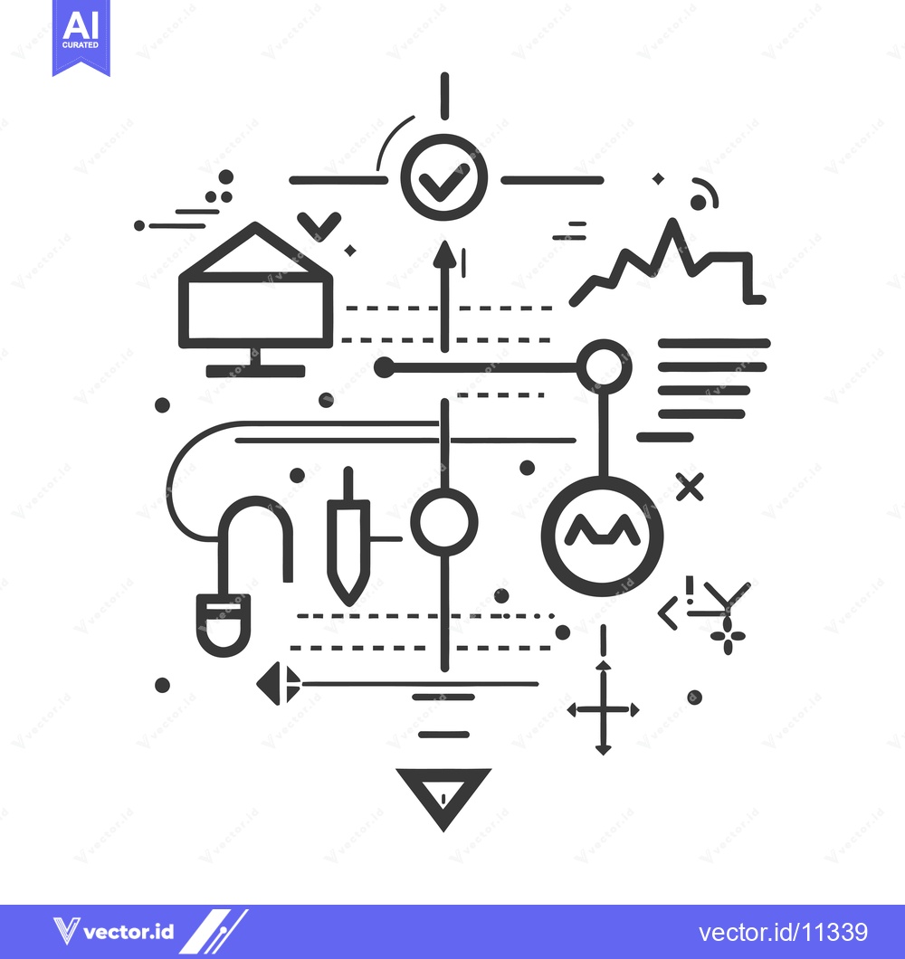 Premium Vector of Abstract Geometric Design with Checkmark and Mouse Icon