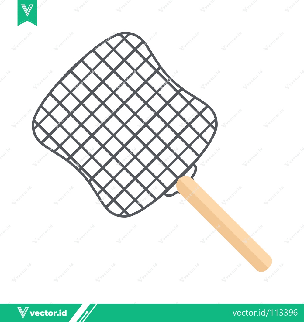 Premium Vector dari Simple Illustration of a Butterfly Net with Wooden Handle