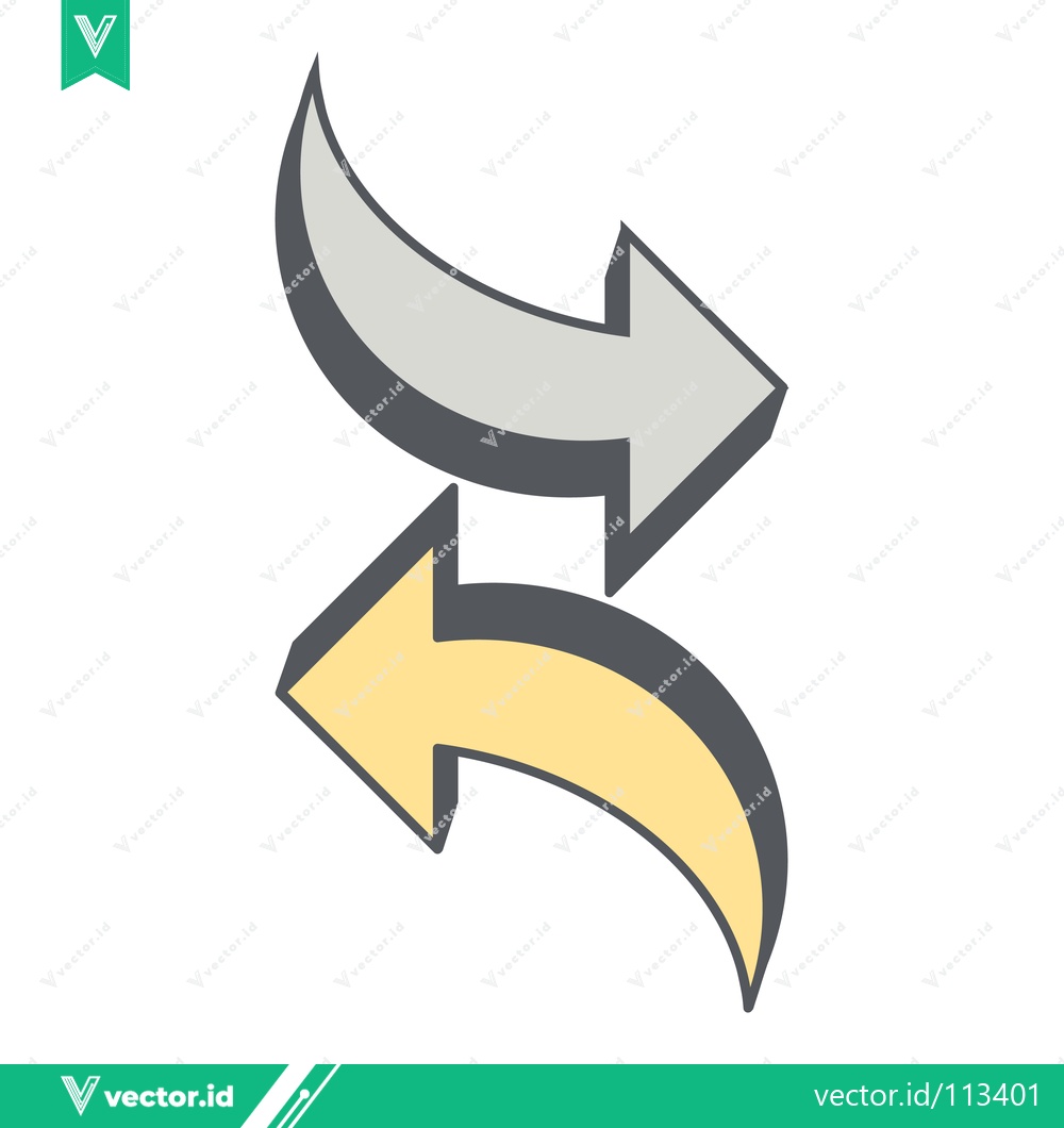 Premium Vector of Two Curved Arrows Facing Each Other