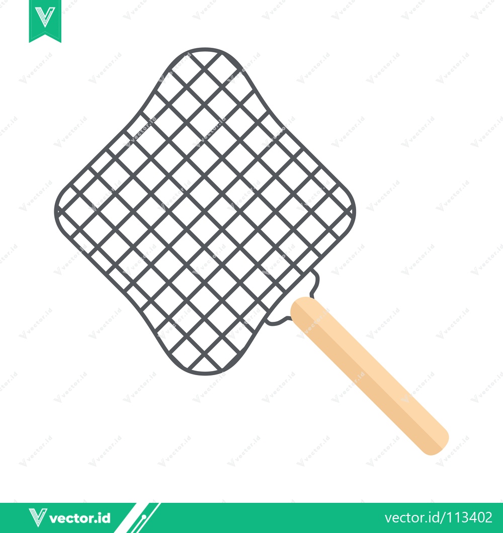 Premium Vector of Simple Line Drawing of a Grill Basket with Handle