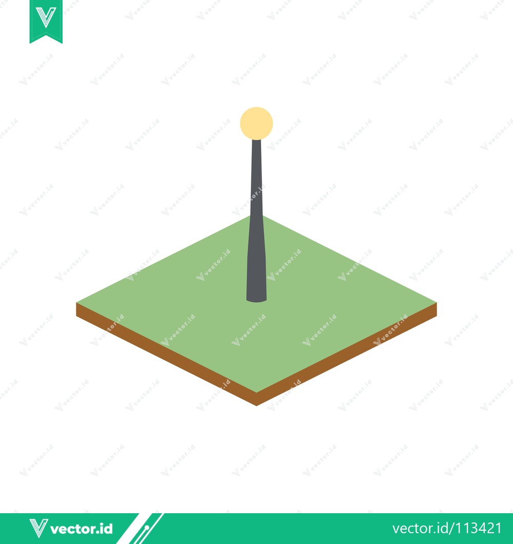 Premium Vector dari Isometric Street Lamp on Green Square