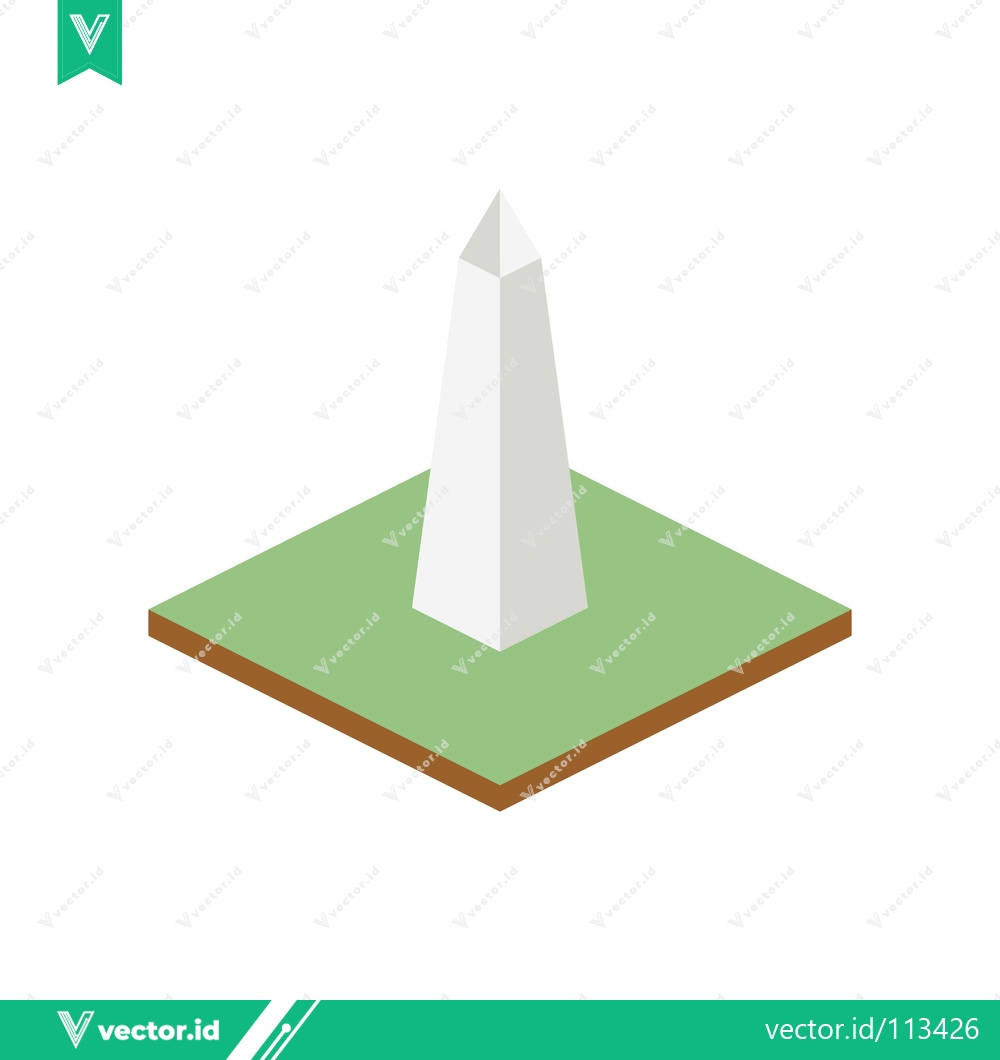 Premium Vector dari Isometric Washington Monument Landmark Illustration