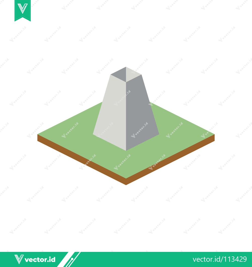 Premium Vector dari Isometric Pyramid Structure on Green Grass Square