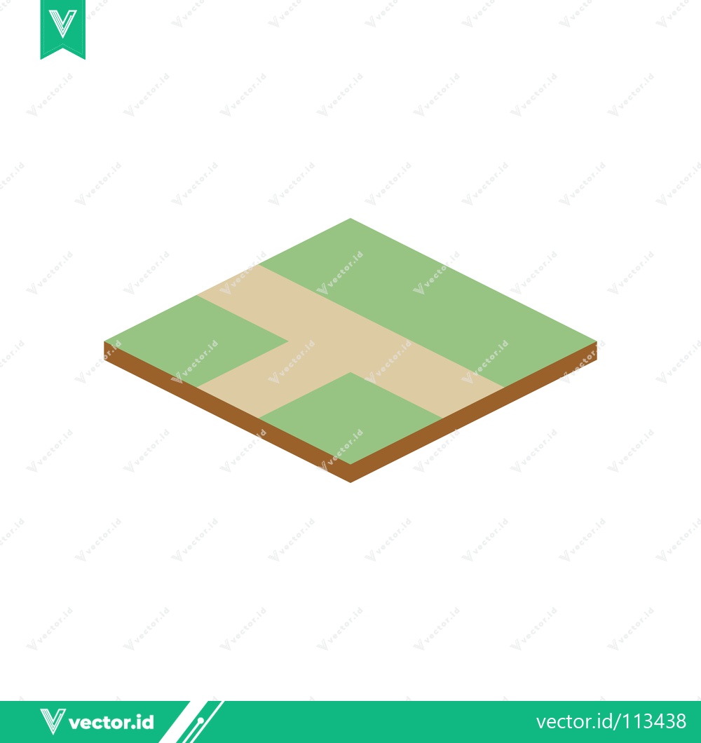 Premium Vector dari Isometric Crossroads Path on Green Field