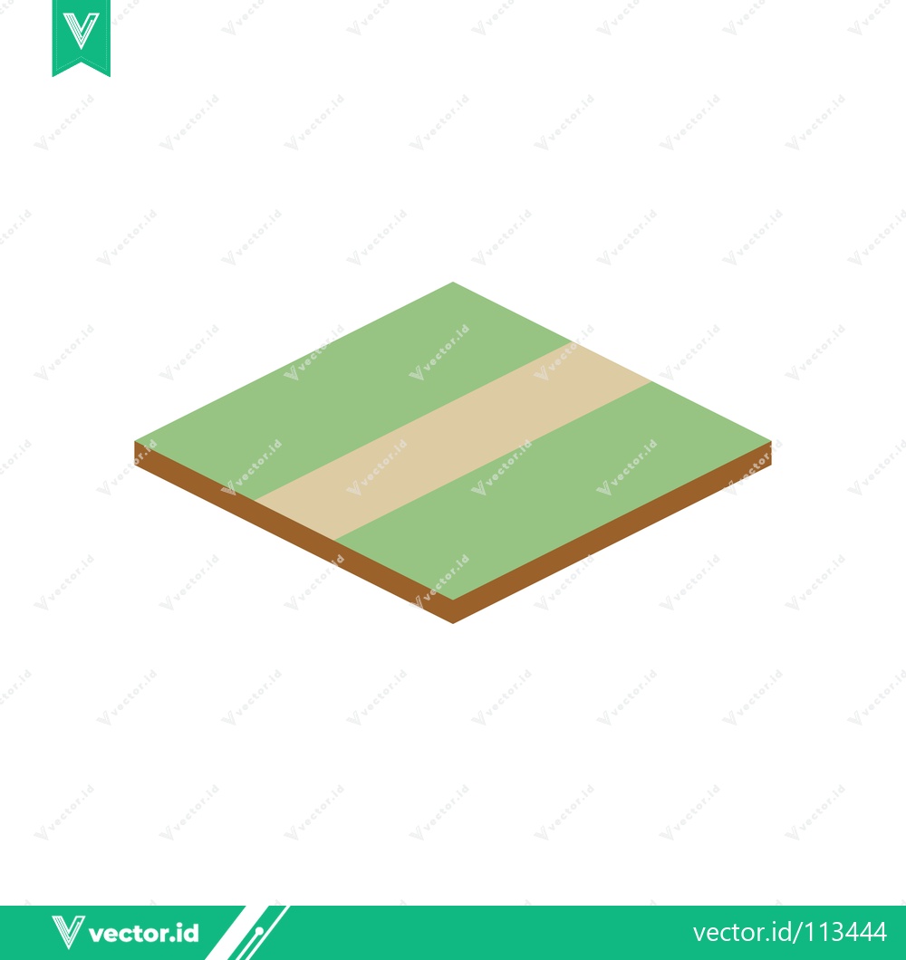 Premium Vector dari Isometric Green Field with Dirt Path