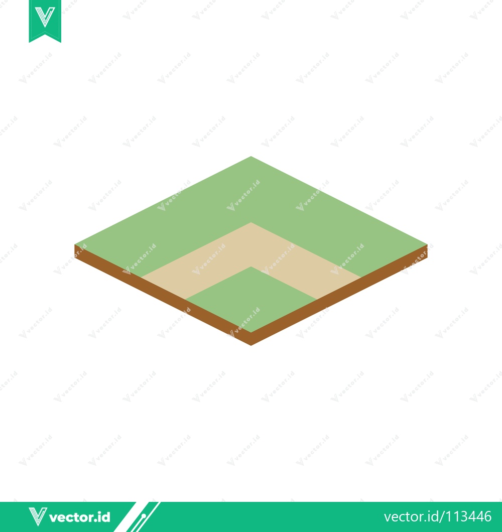 Premium Vector of Isometric Baseball Field Diamond Layout