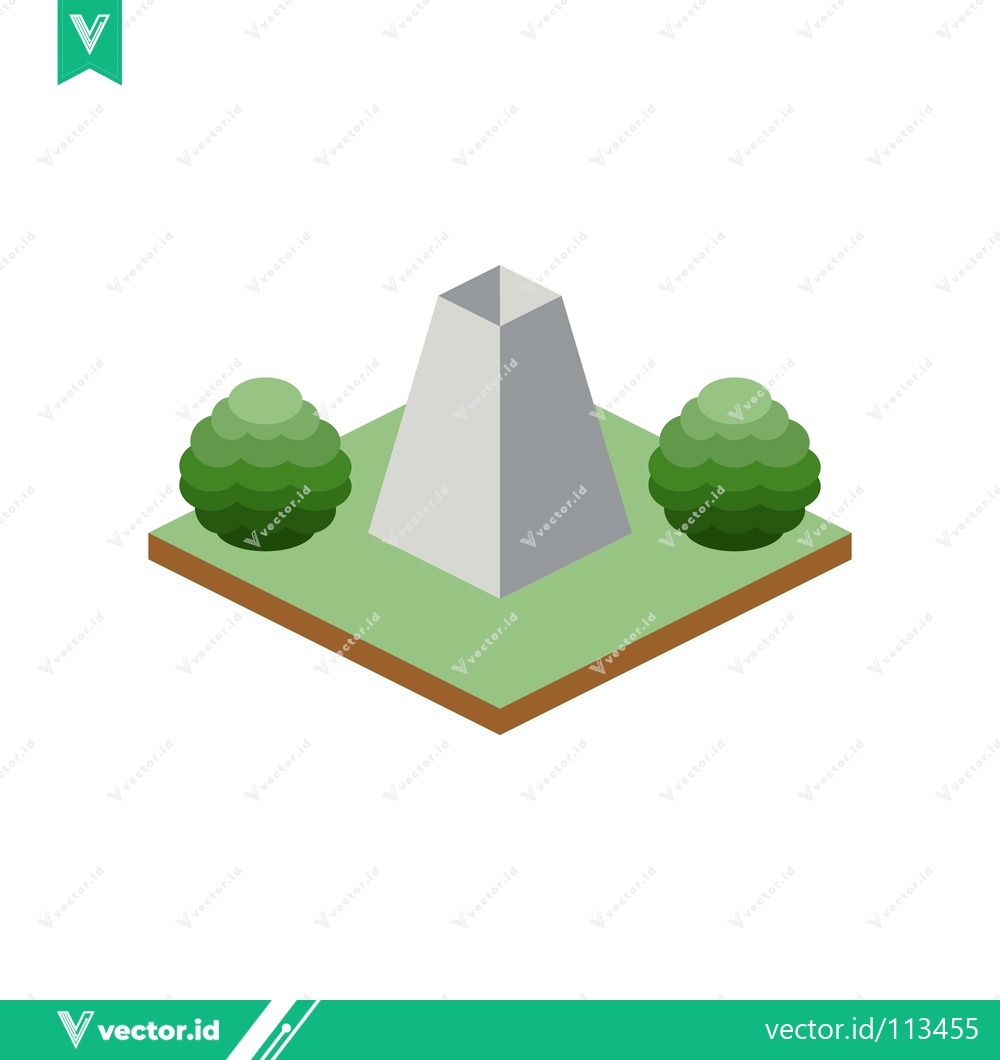 Premium Vector of Isometric Pyramid Structure with Greenery