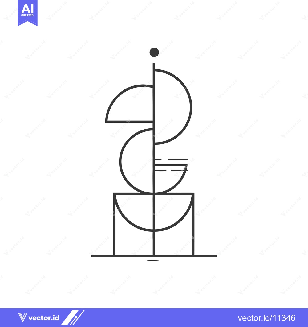 Premium Vector of Abstract Geometric Design with Circles and Lines
